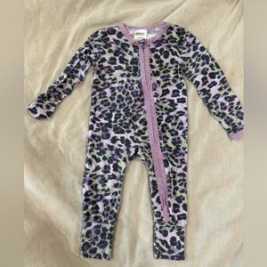 ESME Leopard Purple Print Kids One Piece Pajama